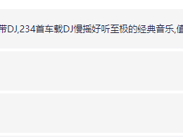 《老歌DJ》不怕新歌有多嗨 就怕老歌带DJ,234首车载DJ慢摇好听至极的经典音乐,值得收藏WAV+MP3+4.2GB]