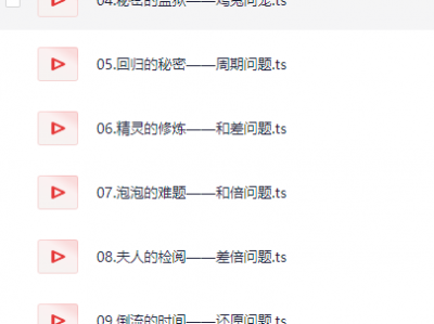 花了599买的 2-6年级应用题专项视频精讲 排队问题、间隔问题、鸡兔同笼等应用题视频课